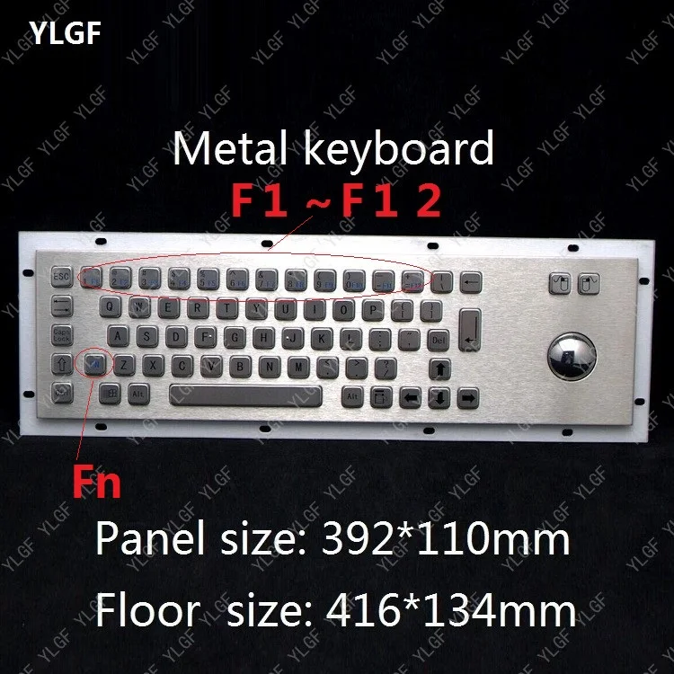 Металлическая клавиатура YLGF HS392G5-U-FN USB-интерфейс встроенная Водонепроницаемая