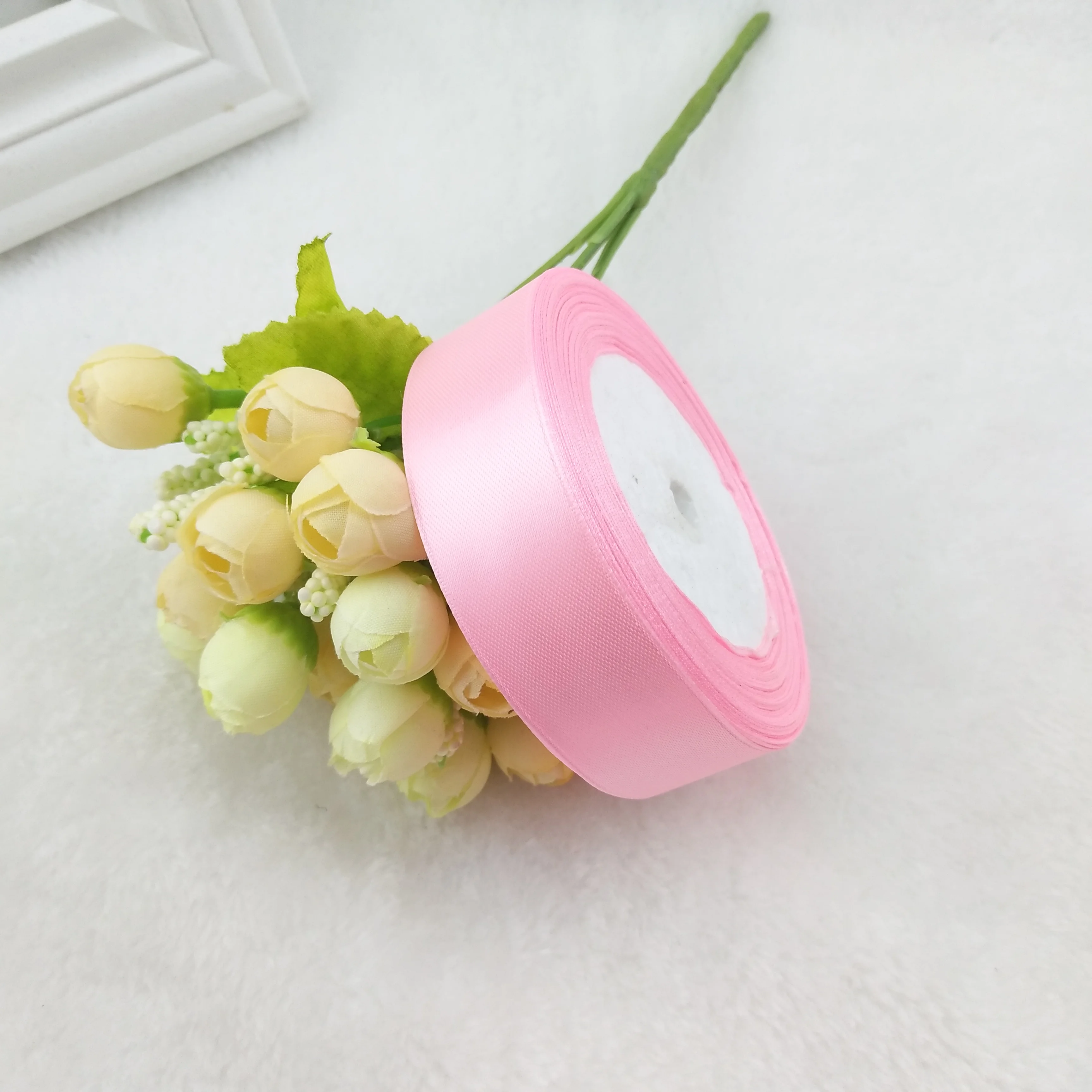 Длинная шелковая атласная розовая лента 22 м украшение для свадьбы вечеринки дома