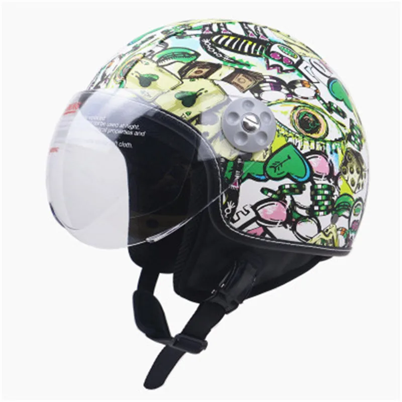 Черный шлем Spitfire moto rcycle, винтажный шлем с открытым лицом, ретро 3/4, полушлем casco moto capacete moto ciclismo
