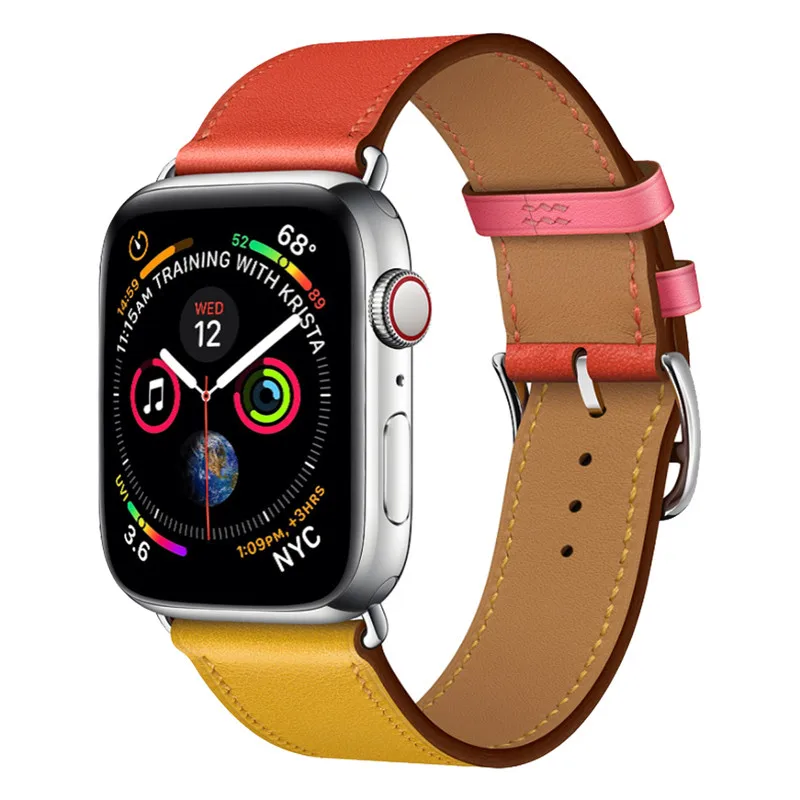Ремешок из натуральной кожи для Apple Watch 4 Band 40 мм 44 мм спортивный сменный ремешок для iwatch Series 4 3 2 1 Аксессуары для часов 38 42