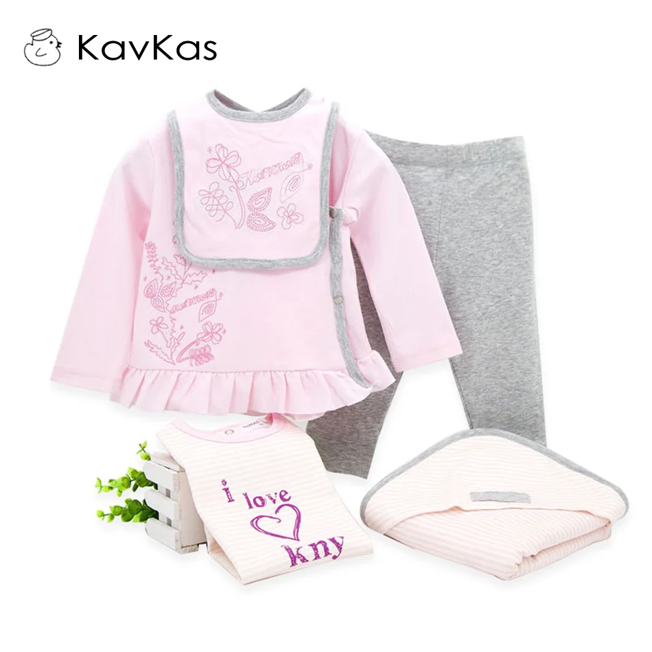 5pcs/Set Baby Girl Clothes Set Cotton Winter Kids Newborn Gift Toddler Christmas Outfits Infant Bodysuit Top Pant|Комплекты одежды| |