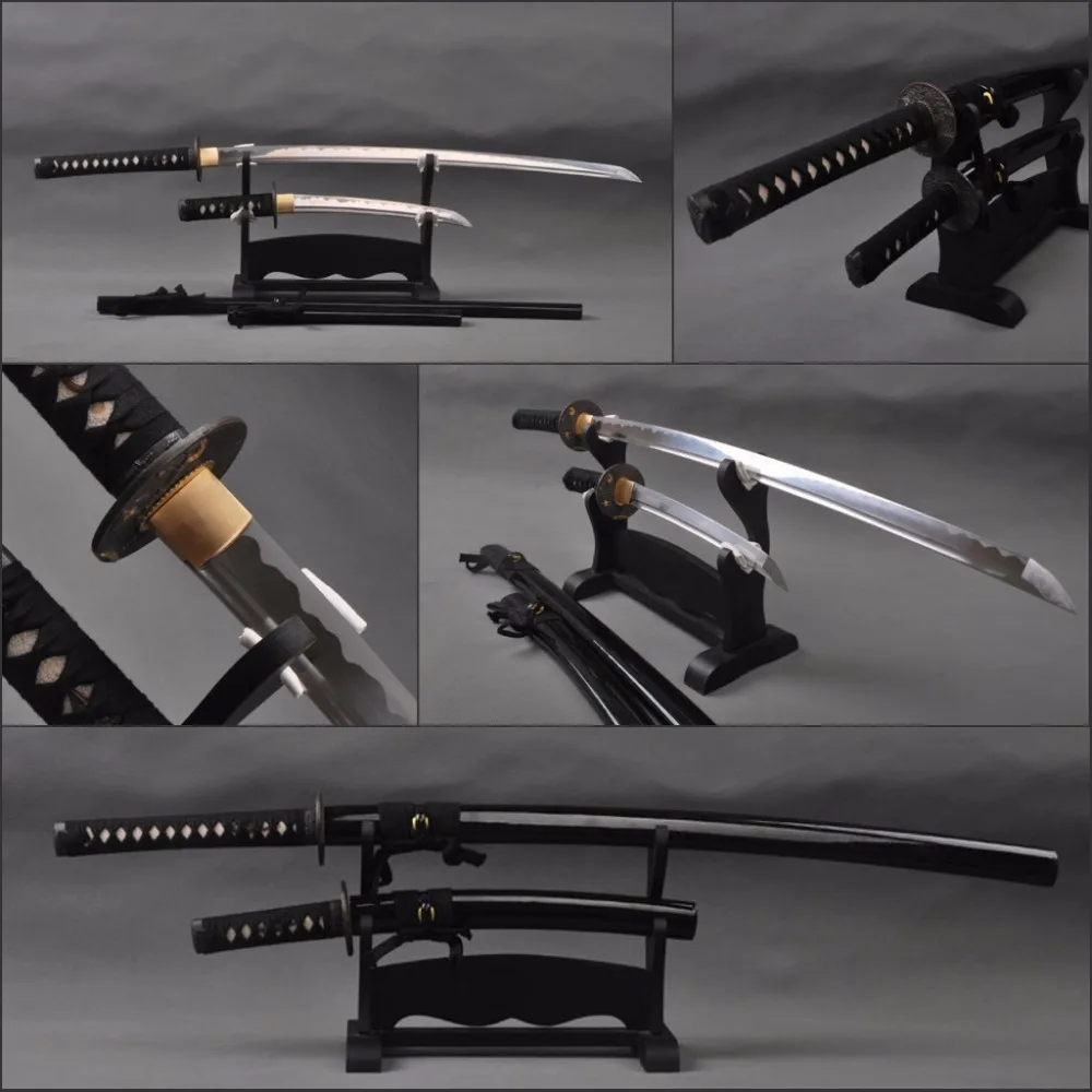 Винтажные японские самурайские мечи набор Высокоуглеродистая сталь лезвие