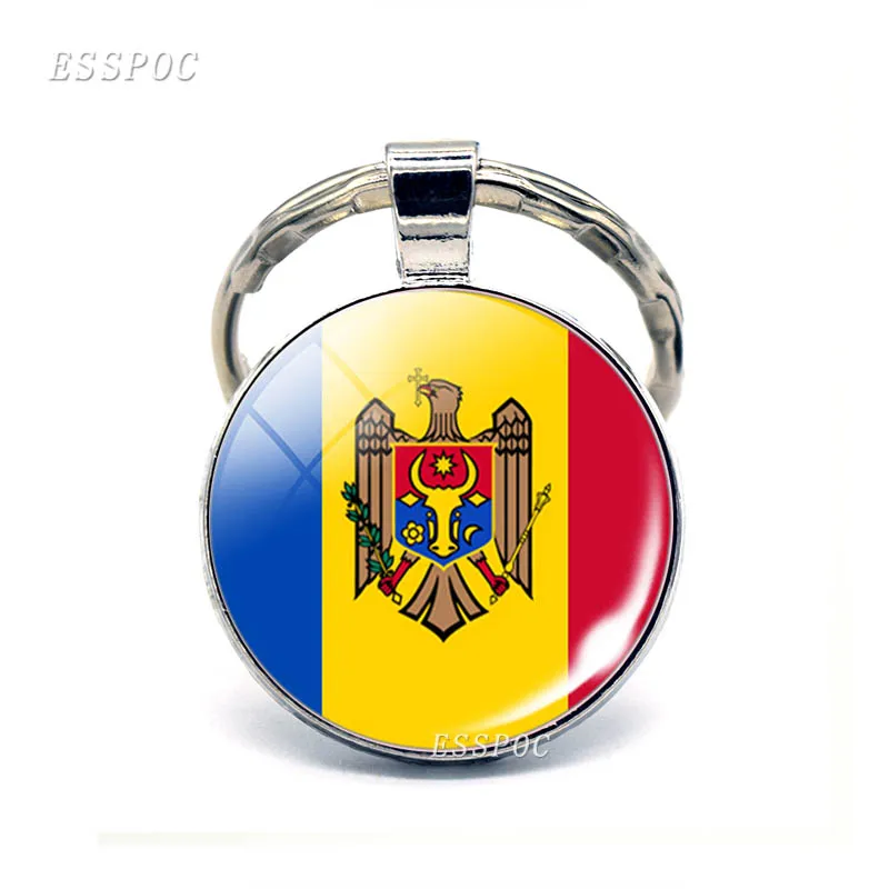 Брелок со стеклянной подвеской в виде флага Латвии Литвы Украины|Брелоки| |