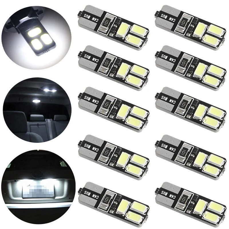 10 шт. автомобильный Стайлинг авто LED T10 Canbus 194 W5W 6 SMD 5630 Светодиодная лампа без