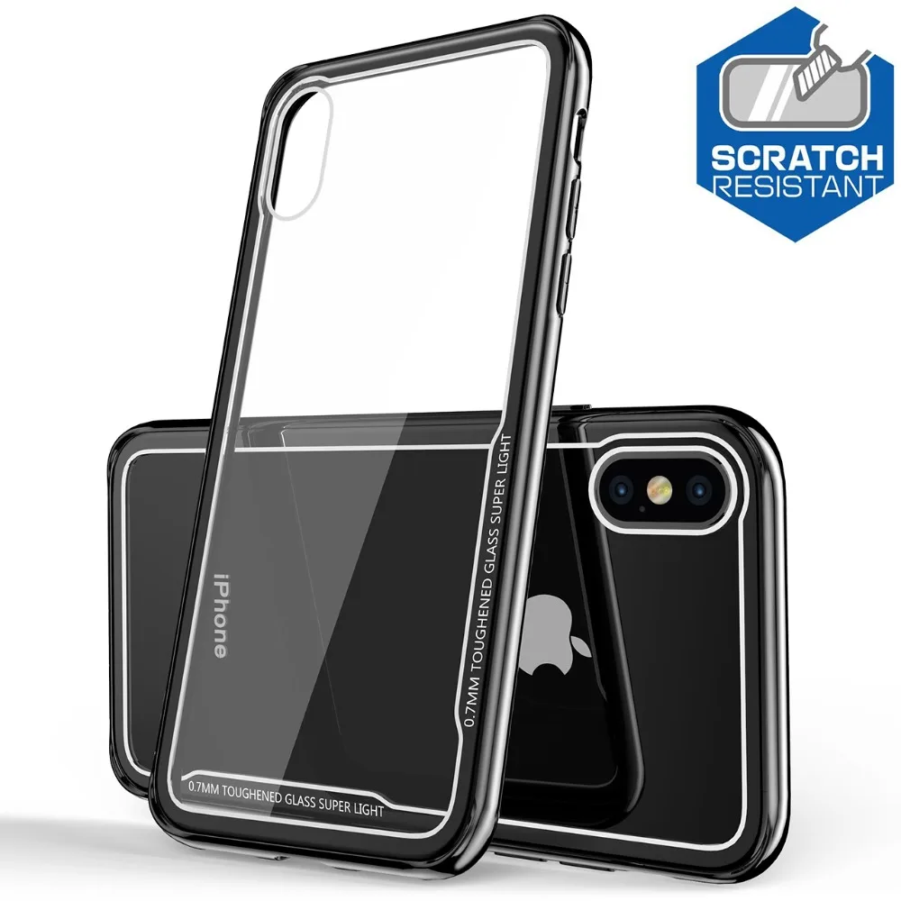 Чехол из закаленного стекла для iPhone X, XR, XS, Max, чехол, Роскошная золотая рамка, защита от царапин, противоударный чехол для iPhone 8, 7, 6, 6s Plus, 11 Pro