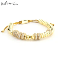 luxury cz flat ball bracelet cz ball charm bracelet hematite braided adjustable handmade men bracelets bangles for women jewelry