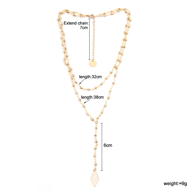 Multilayer Boho Women Pendant Necklaces Jewelry Ladies Gold-color Twisted Crystal Beads Chain Necklace Mujer Bijoux Gift NKS241 | Украшения