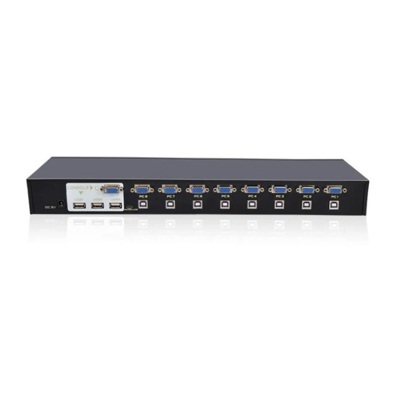 8-port VGA USB KVM Smart Switch Switcher Manual Key Press Wired Remote Extension 1U Console | Электроника