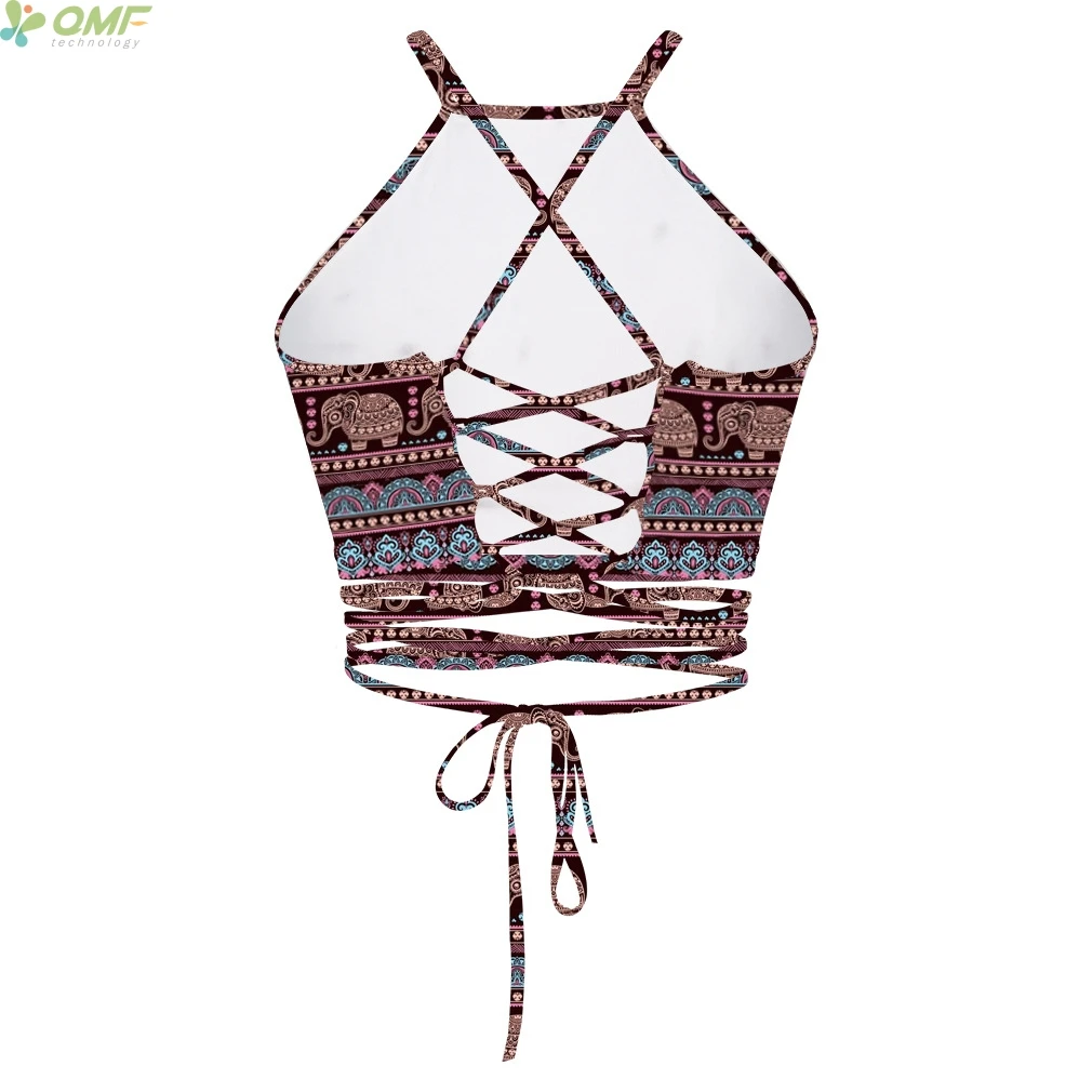 Boho Цветочные Женская пляжная мода грудь Обёрточная бумага цельный brandy melville без