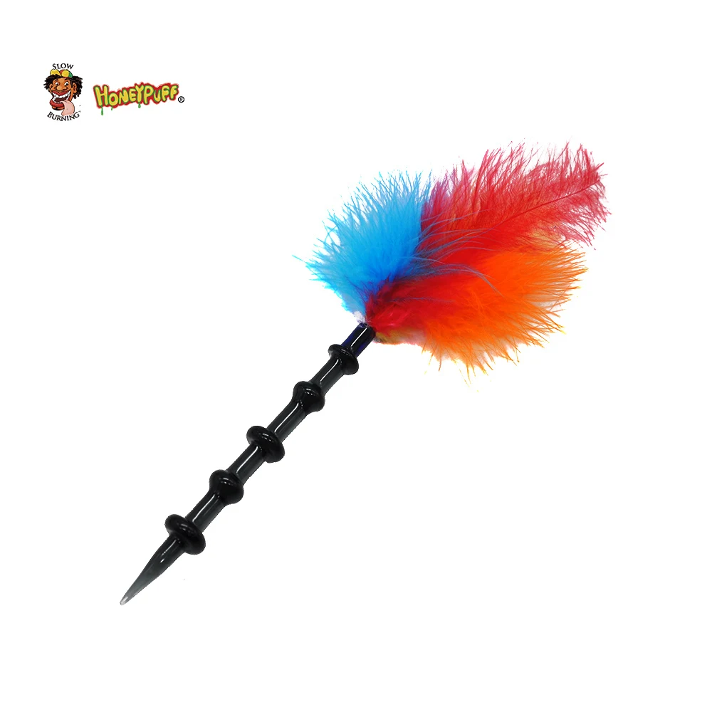 HONEYPUFF радужные перья Dabbler 5 6 дюймов воск Dab инструмент Красочные толстые Pyrex Dabber