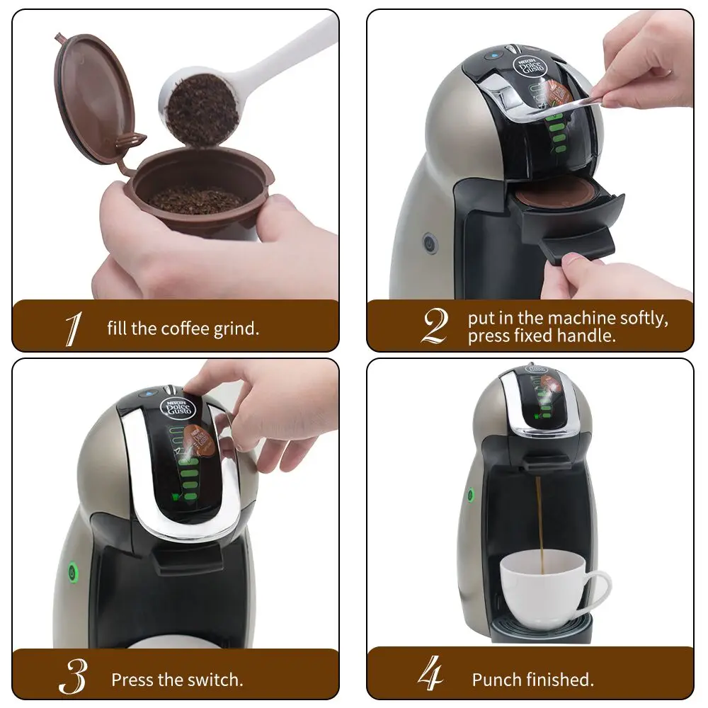3 шт./lotRefillable Dolce Gusto Кофе Капсула Nescafe Dolce Gusto многоразового пользования капсулы Dolce капсулы с 1 предмета кофейные ложки