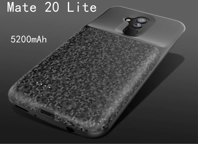 Ударопрочный чехол для зарядного устройства для huawei mate 20 Pro Чехол тонкий силиконовый внешний аккумулятор Зарядка задняя крышка для huawei mate 20 Lite - Цвет: Mate20 Lite-Black