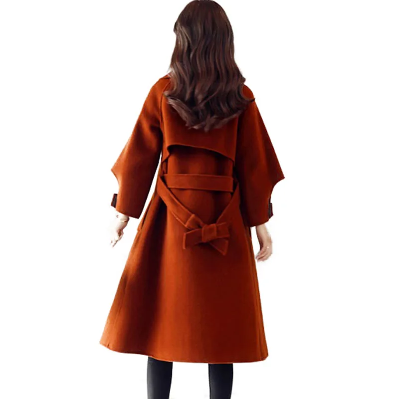 Женское длинное пальто Осеннее/зимнее большого размера|long woolen coat|woolen coatquality coat |
