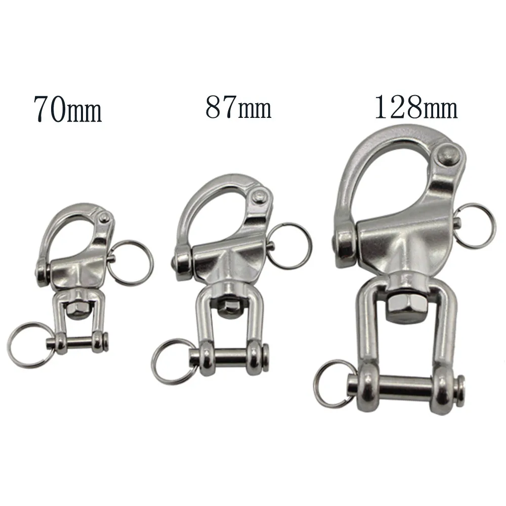 

Stainless SUS304/316 Jaw Type Swivel Shackle Quick Release Boat Anchor Chain Eye Shackle Swivel Snap Hook for Marine 5pcs 87mm