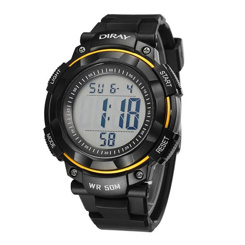 DIRAY Luxury Brand Sport Watches For Men Fashion Silicone Waterproof LED Digital Watch Clock Digital-Watch | Наручные часы