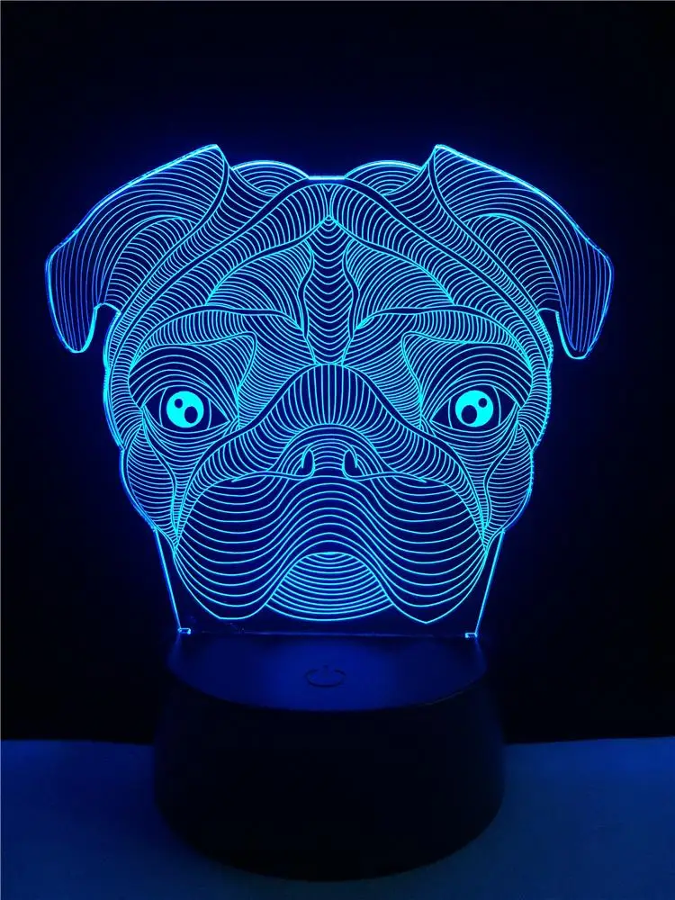 

GAOPIN Cute Animal Shar Pei Dog Shaped 3D Lamplight LED USB Mood Night Light Multicolor Touch Remote Luminaria Change Table Lamp
