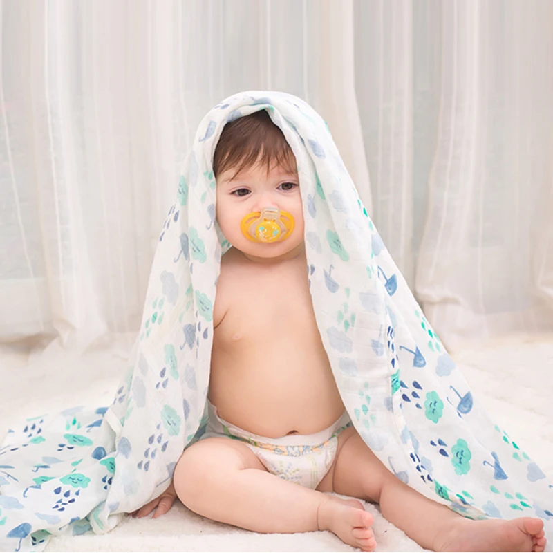 Детское одеяло пеленка с фламинго для новорожденных хлопок бамбук супер мягкие