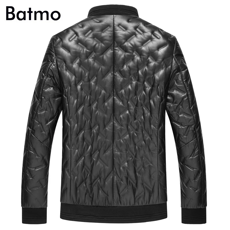 Мужской пуховик из овчины BATMO зимний натуральной кожи белого цвета 156 2019|Мужские