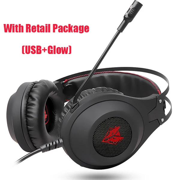 Black Retail Package XIBERIA бренд Игровые наушники NUBWO N2U Проводная USB гарнитура геймер с микрофоном Регулятор громкости светодиодный для компьютера ноутбука fone - Цвет: Black Retail Package