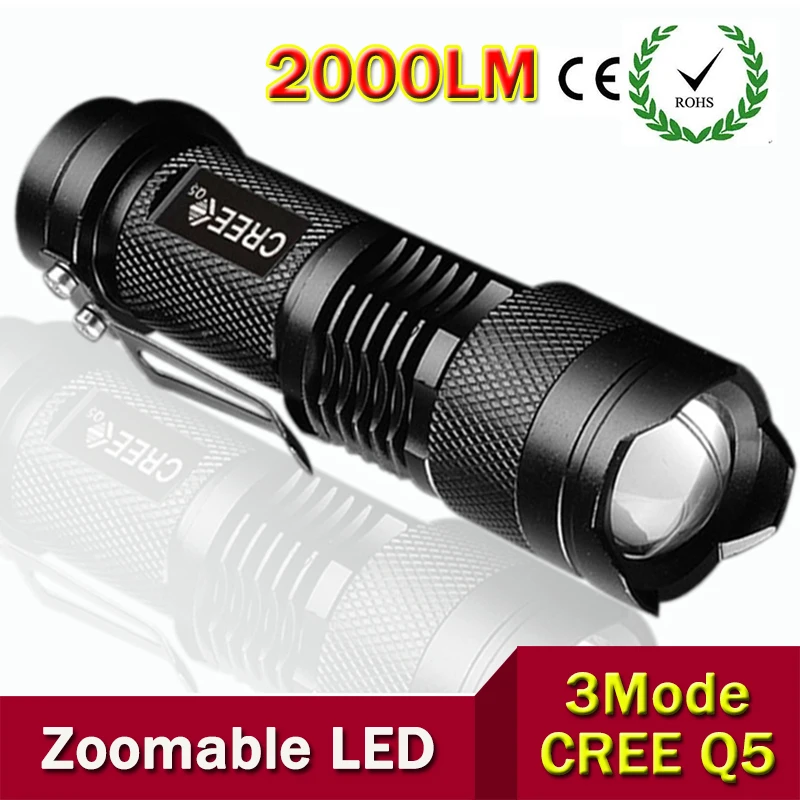 Q5 2000LM Linterna Led Лампе Torche светодиодный фонарик Linternas 3 режима Мини пальчиковые Lanterna