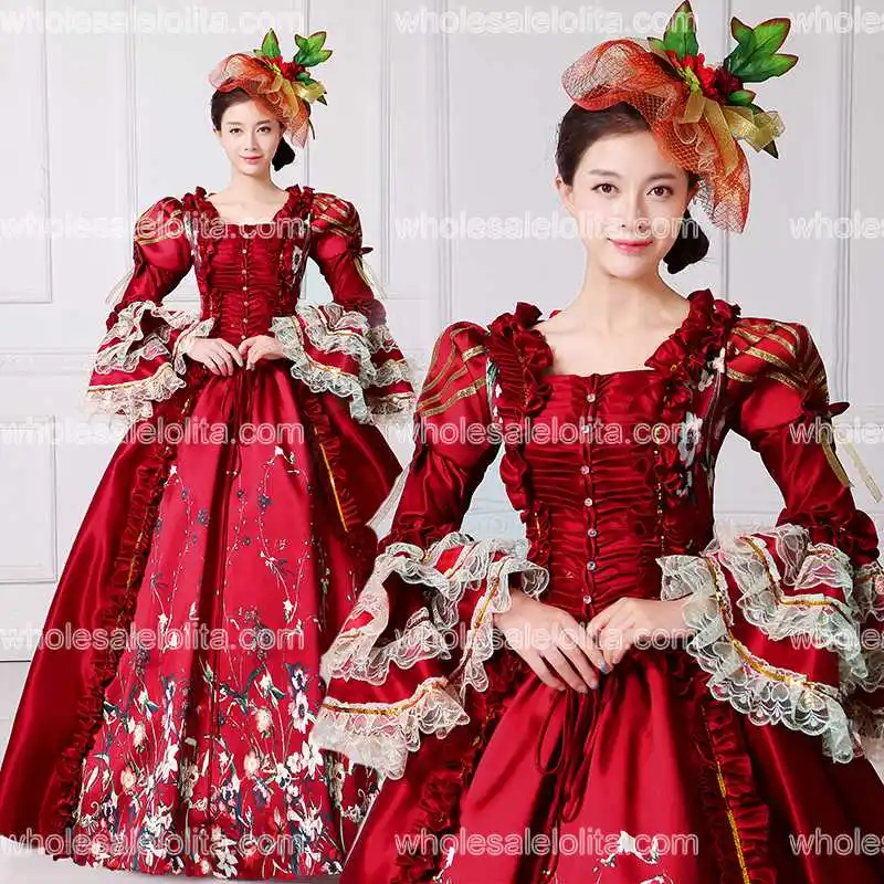 Брендовое Новое красное кружевное платье с принтом Marie Антуанетты Southern Belle