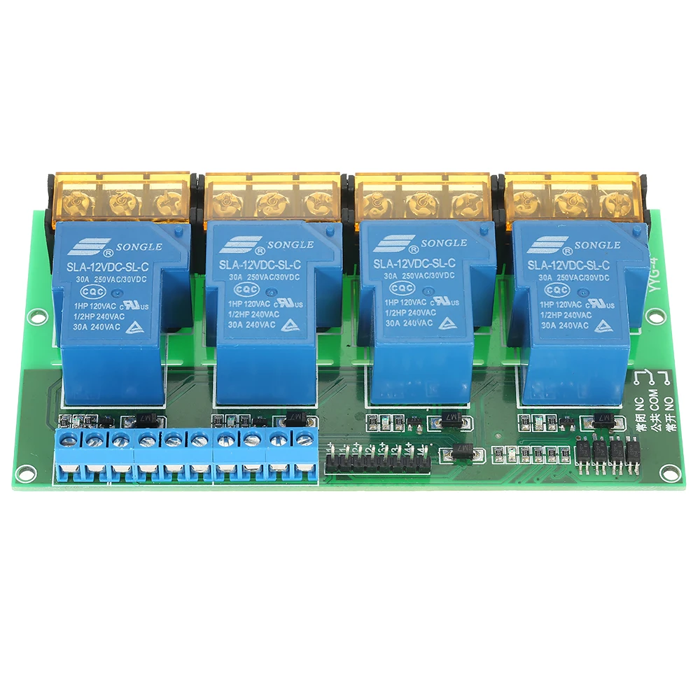 

4-канальный DC 12V 30A триггерный релейный модуль Управление доска изоляция оптопары для Высокий/Низкий триггер