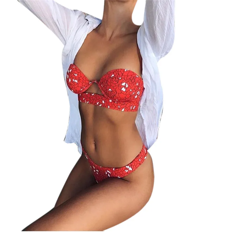 Купальник с ребристым принтом женский купальник твердым покрытием бюстгальтер