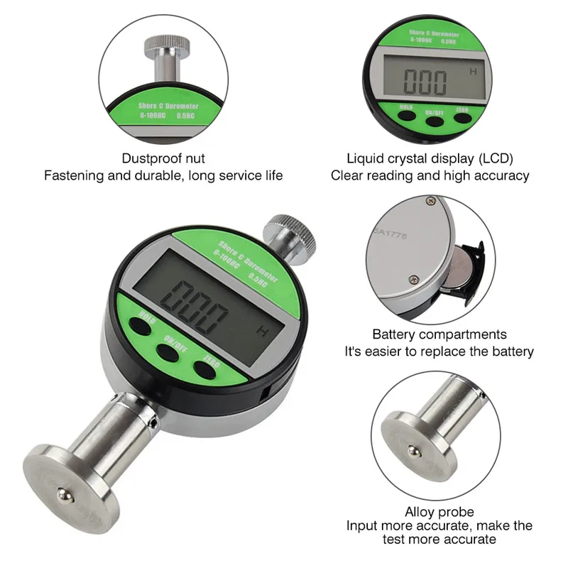 Цифровой Измеритель Твердости 0-100HC lcd Shore C/D пенетрометр clerometer для пластиковой кожи резиновый мульти-смола