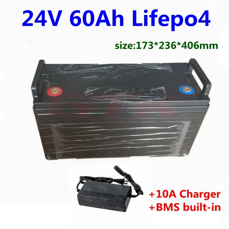 Lifepo4 24В 60ач батарея lifepo4 литиевая с BMS для электрического трицикла fork lift truck робот