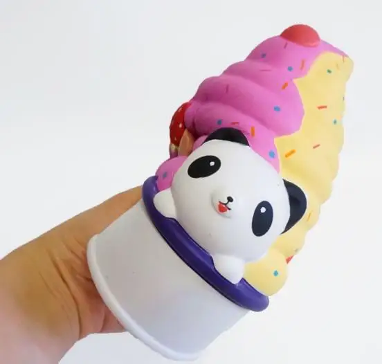 10 шт. Редкие Мягкие kawaii jumbo panda мороженое красочные сжимаемые медленно