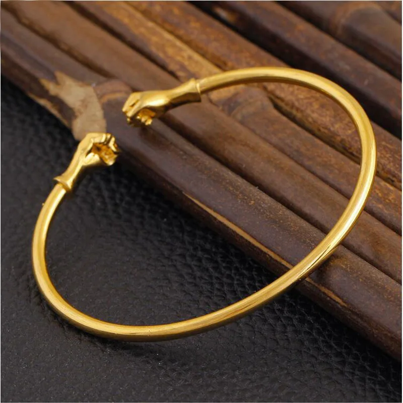 Женские вакуумные браслеты Ethlyn гладкие Открытые Браслеты золотистого цвета в