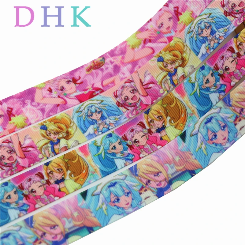 

DHK 50yards Japan Pretty Cure Printed Grosgrain Ribbon Accessory Material Headwear Decoration Wholesale Craft DIY S840