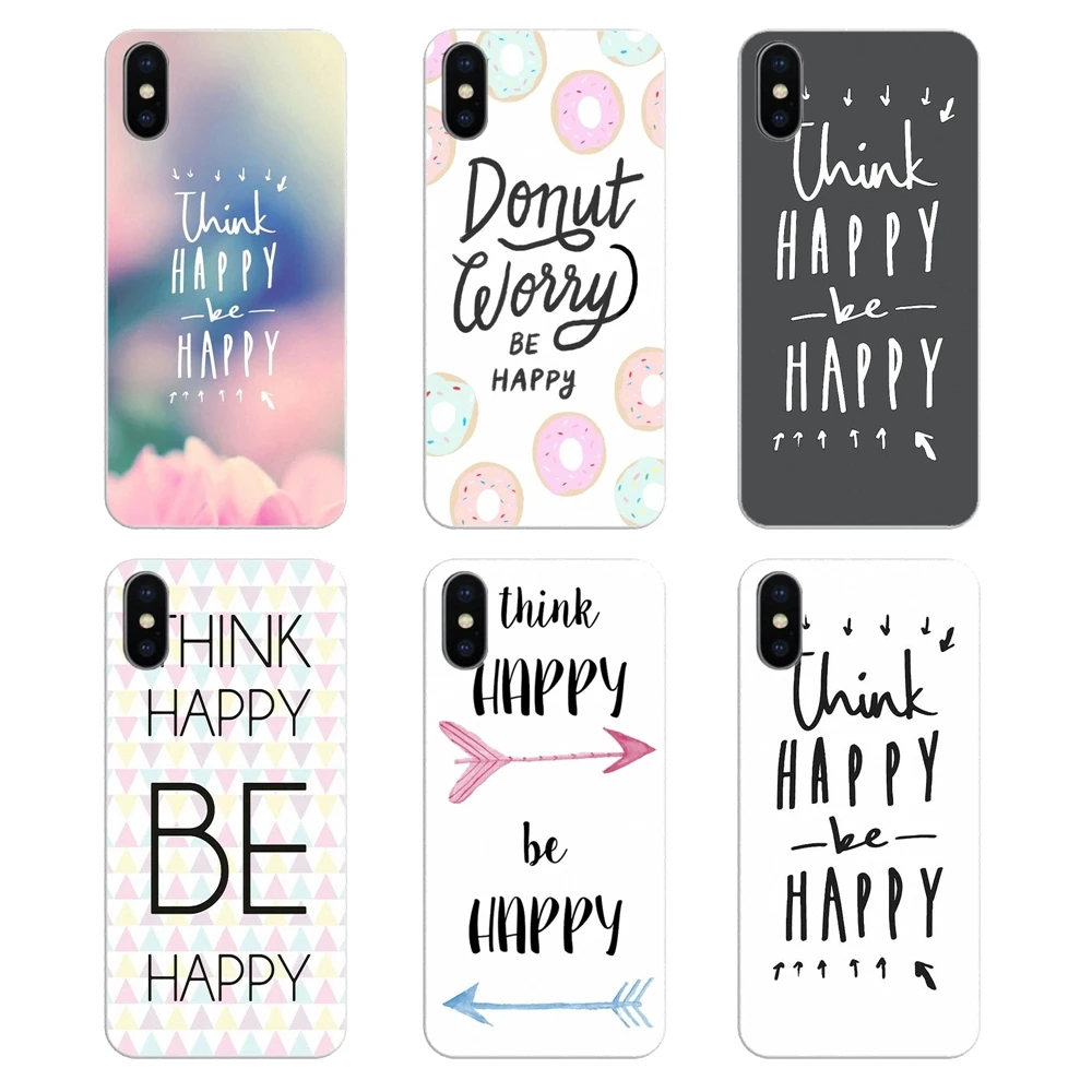 Силиконовый чехол Think happy be Inspirational Quote для Huawei Honor 8 8C 8X 9 10 7A 7C Mate 20 Lite Pro P Smart Plus |