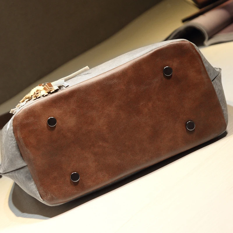 Hot Koop Nieuwe Vrouwen PU Lederen Handtassen Kwastje Modeontwerper Zwarte Emmer Vintage Schoudertassen Messenger Bag | Багаж и сумки