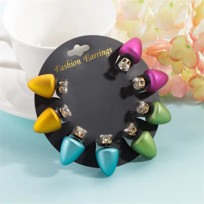 ENZE Free Shipping fashion Women's Accessories 4 / set of candy cone type two-sided earrings combination jewelry wholesale | Украшения