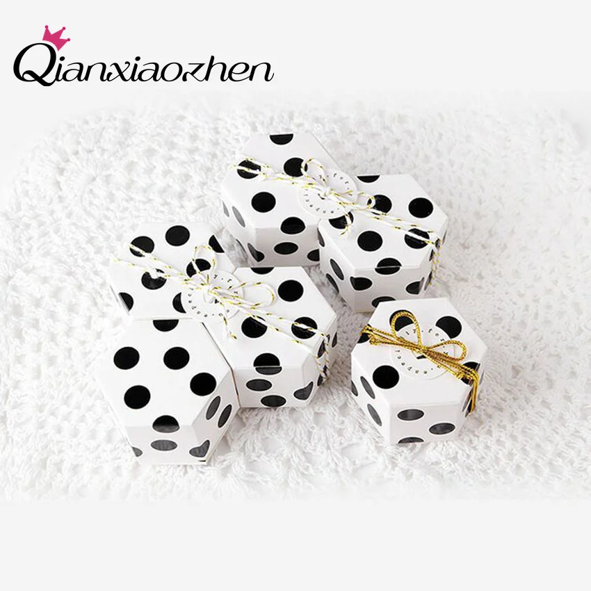 Qianxiaozhen 50 шт. Шестигранная коробка свадебные коробки для конфет сувениров