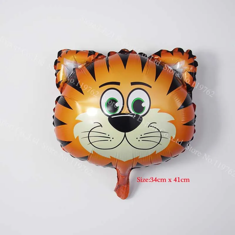 Tiger 8 шт. мини воздушные шары из фольги в виде животного День Рождения Декор детские подарки Детские игрушки Лев Обезьяна Зебра олень корова голова животного воздушный шар - Цвет: Tiger