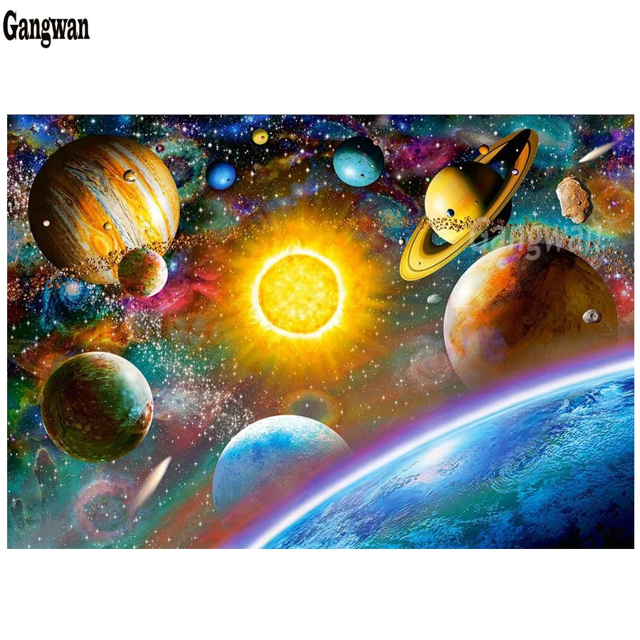 Картина из страз для мальчиков 5D сделай сам планеты космос галактика звезды