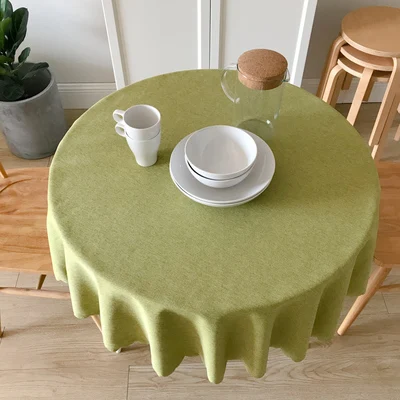 Tea Green Рождественская скатерть, круглая скатерть для вечерние, свадебные, банкетный стол в гостинице, покрытие цвета хаки, розовый, синий, зеленый, кухонная скатерть - Цвет: Tea Green