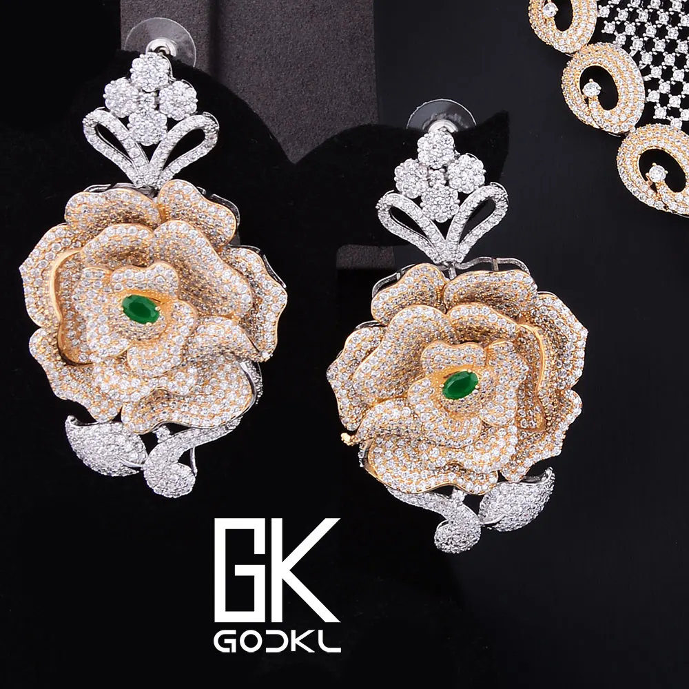 Женский комплект ювелирных изделий GODKI из фианита в нигерийском стиле для