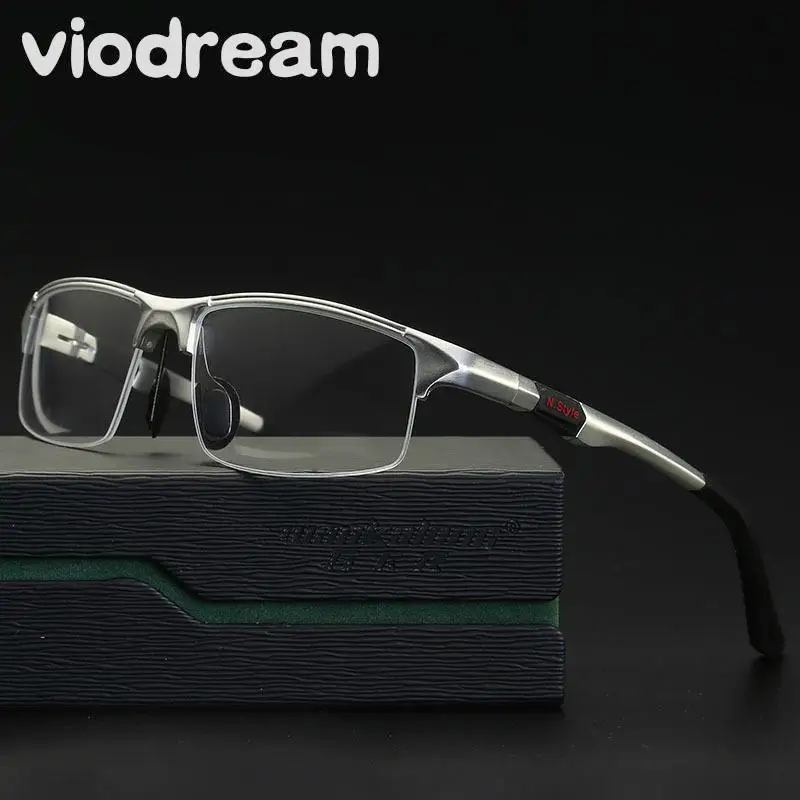 

Viodream New Men Sport Aluminum Magnesium Frame Glasses Half Eyeglasses Frames Prescription Eyewear Optical Glasses Frame Oculos