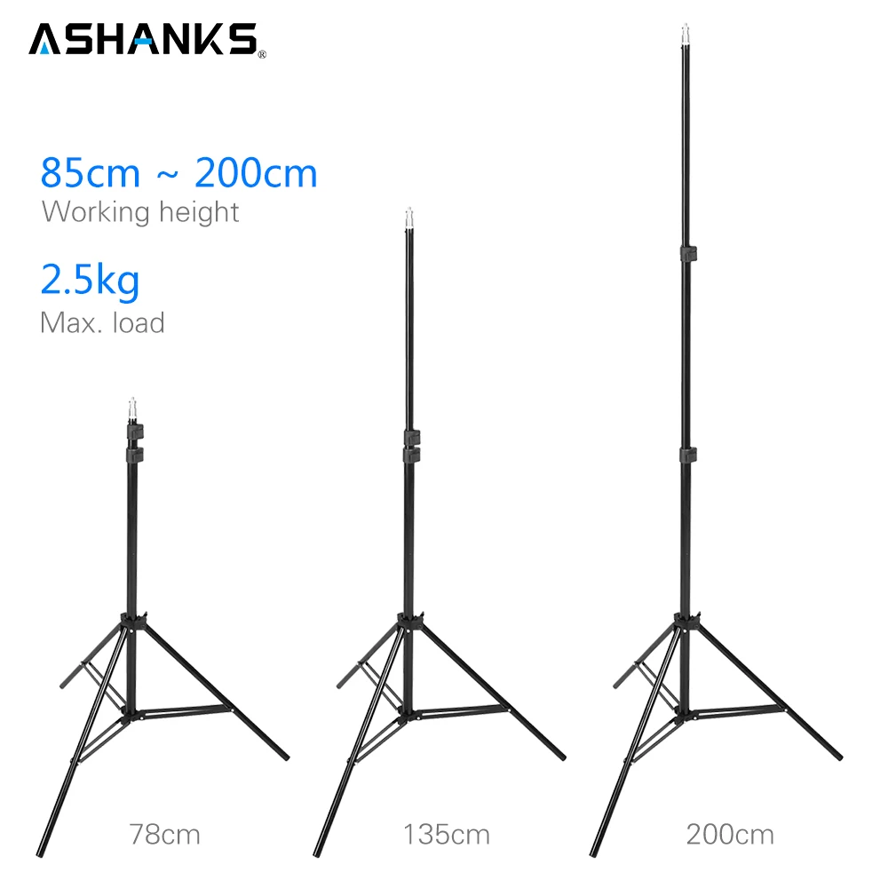ASHANKS 2 м/6.5FT Студийный Свет Стенд штатив 1/4 винт для DSLR Камера фотографии вспышки