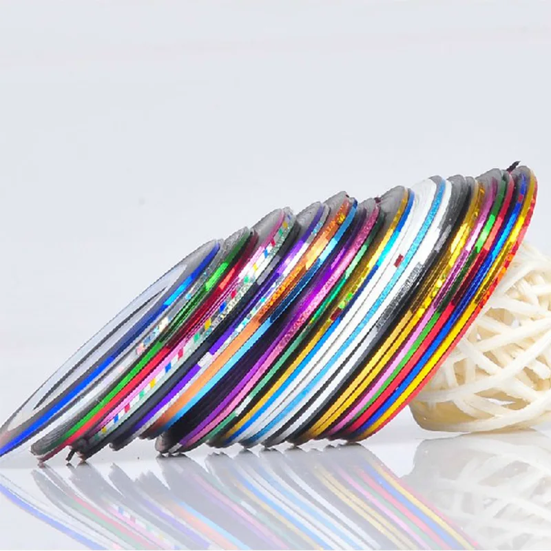 2020 Profession 10Pcs Mixed Colors Rolls Striping Tape Line DIY Nail Art Tips Decoration Sticker Care MJ04-1 | Красота и здоровье