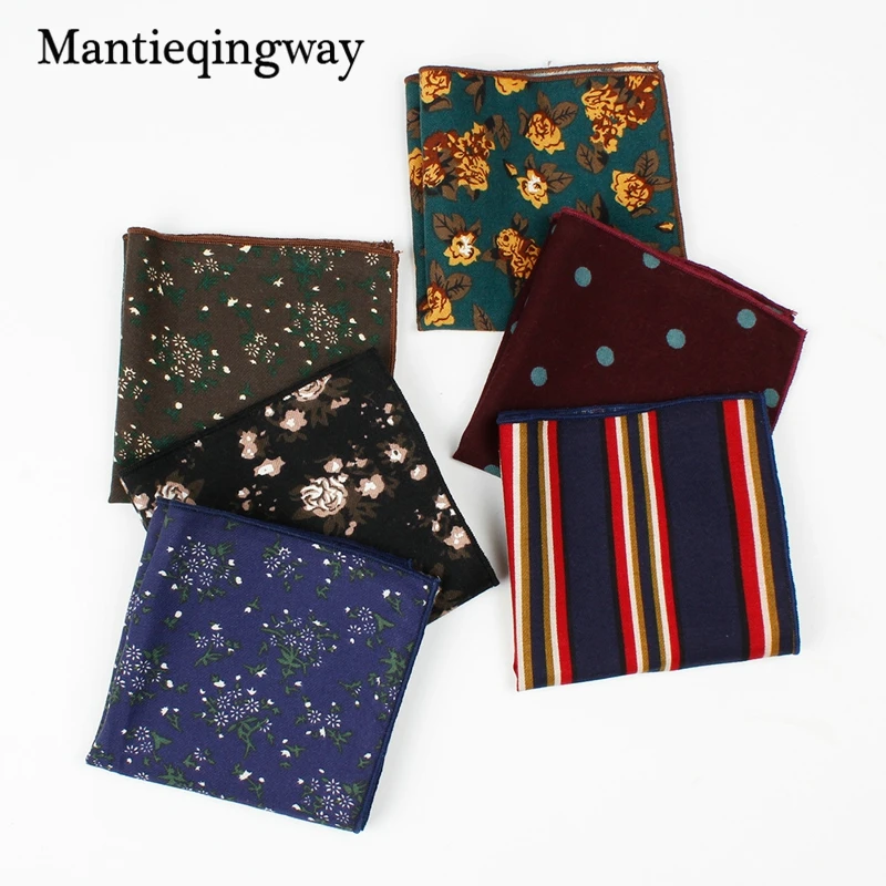 Mantieqingway цветочный хлопок 24*24 см принт мужская одежда аксессуары Карманный платок