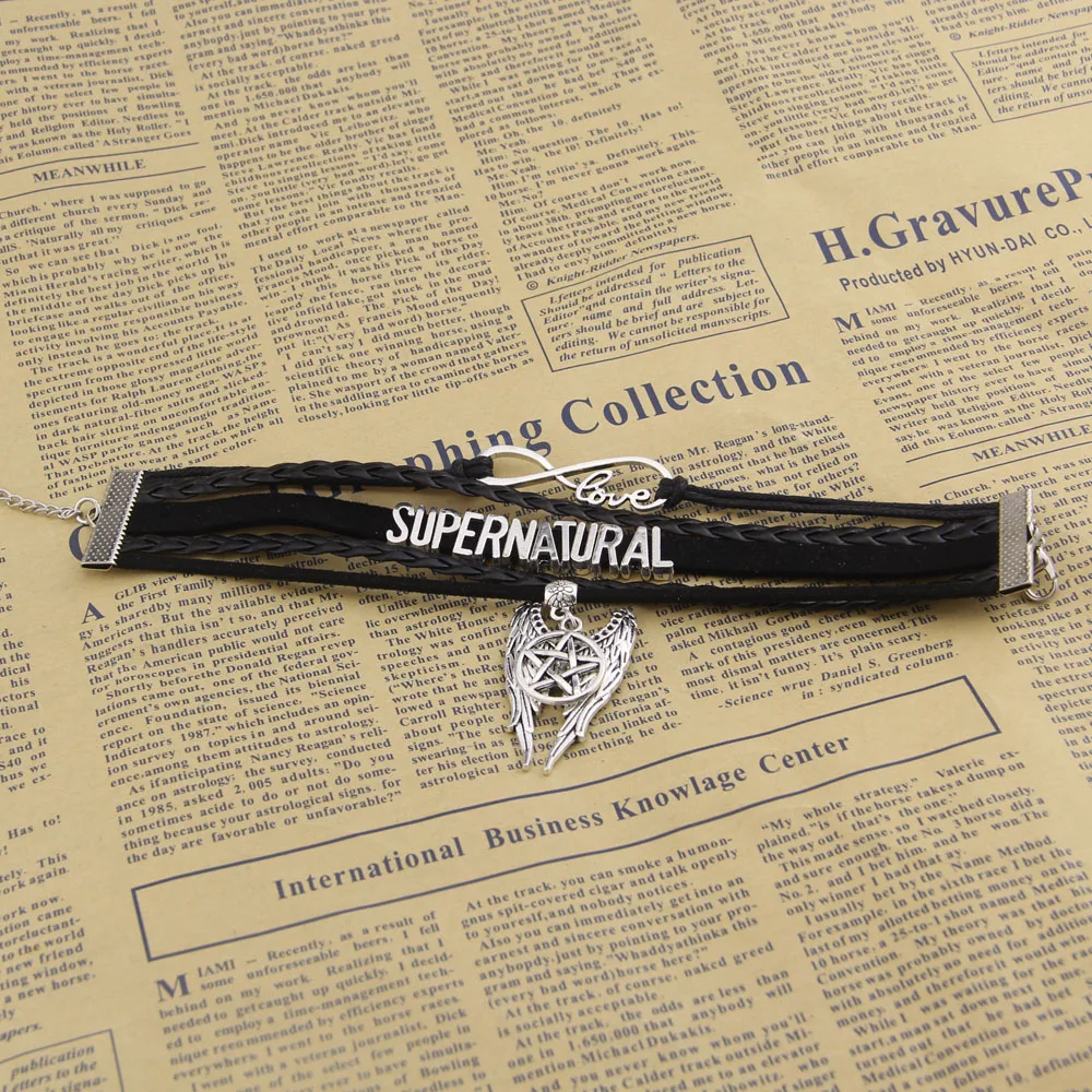 CUSTOMAMA Бесконечность любовь сверхъестественная Обертка Браслет пентаграмма
