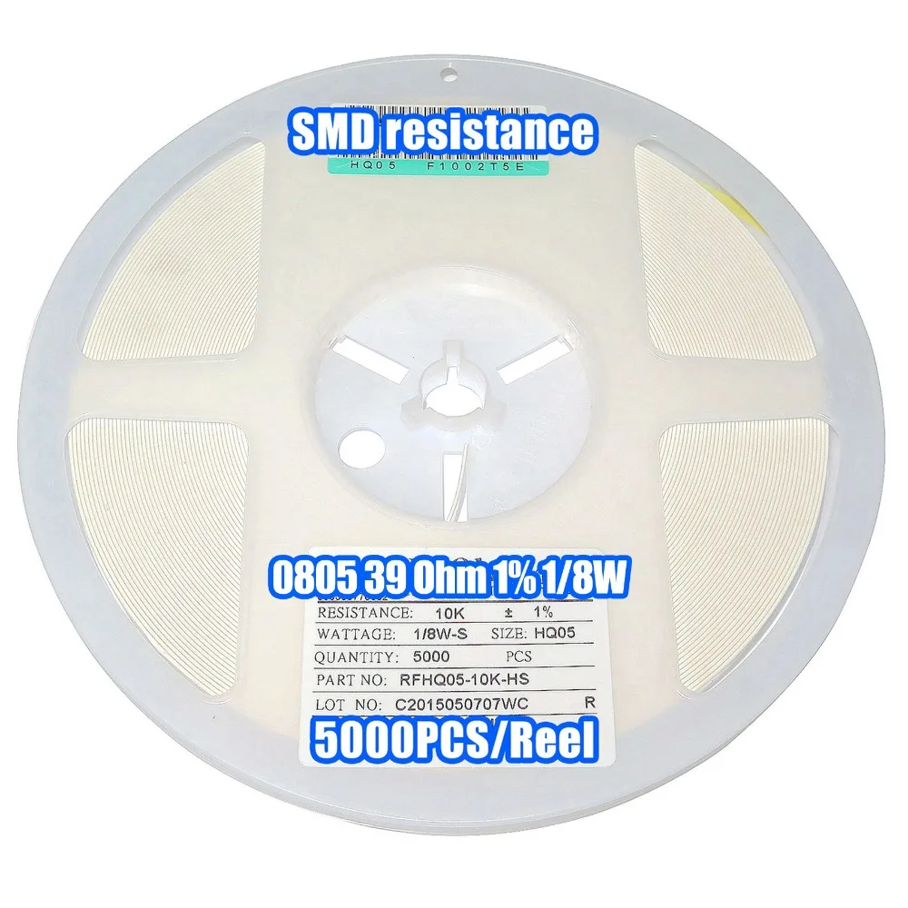 

1 Reel 0805 39R 39 Ohm 1% 1/8W SMD Resistance 5000PCS/Reel