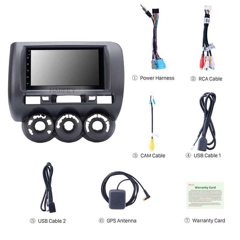 Автомобильный медиаплеер Harfey для HONDA Jazz (ручной AC RHD) 2002 2003-2008 стерео HD 2DIN Android USB GPS