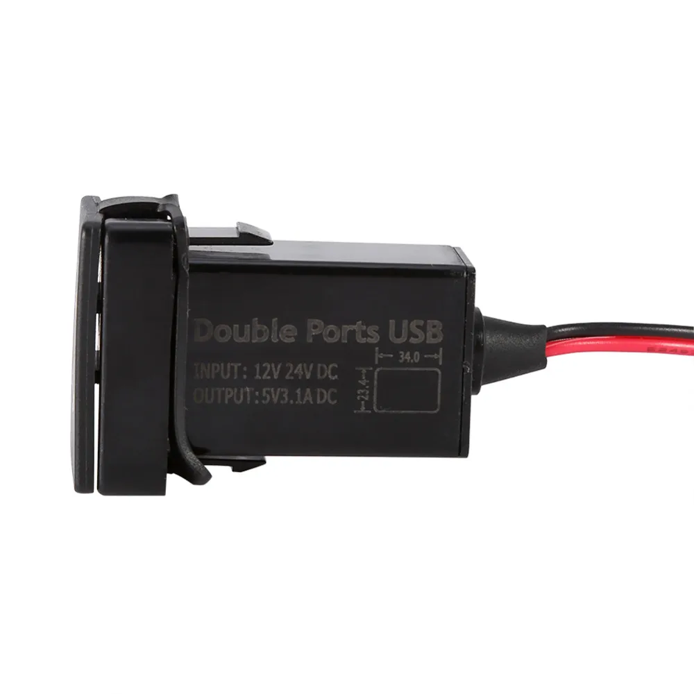 DC 12 V-24 V To 5V 3.1A двойной Порты usb гнездо Зарядное устройство адаптер для автомобилей TOYOTA ZY Dual USB розетки Водонепроницаемый дизайн обложки для защиты