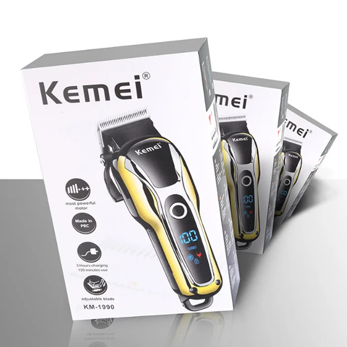2 шт. Kemei KM-1990 волос триммер для Мужская электрическая Перезаряжаемые 5 Вт машинка