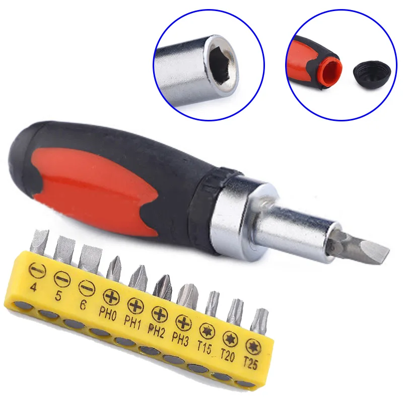 Металлические быстрые изменения дрель драйвер магнитные отвертки бит 10 шт + 1 *